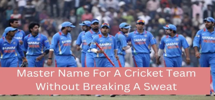 Master Name For A Cricket Team Without Breaking A Sweat.